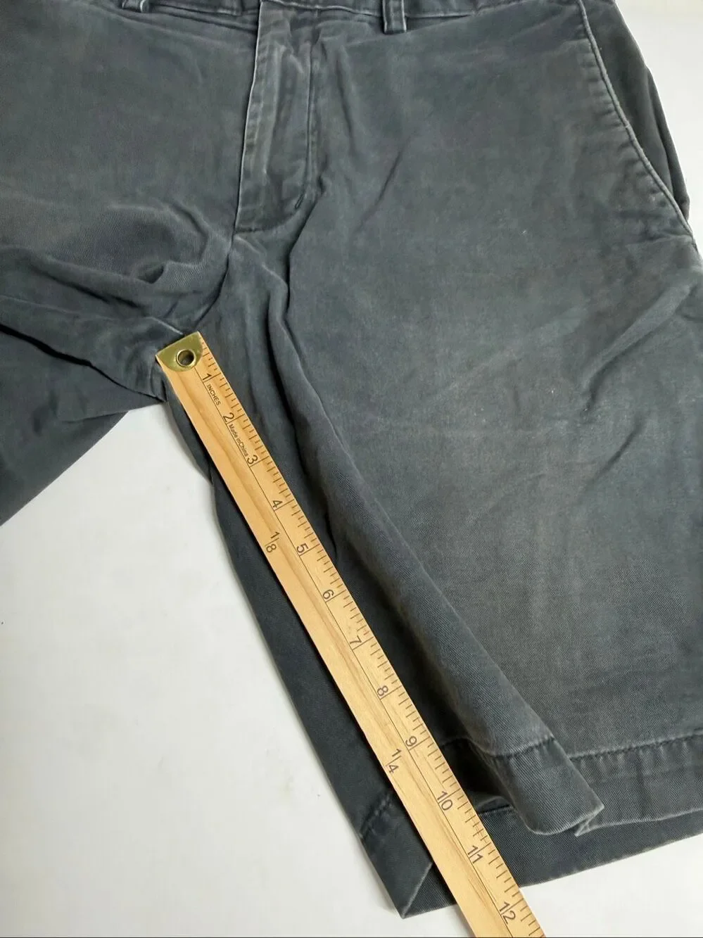 Banana Republic Mens Gray Charcoal Cotton Chino Bermuda Shorts Size 32